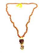 Raviour Lifestyle Mahadev Shiva Om Rudraksha Pendant With Rudraksha Mala For Mahadev Blessing 