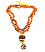 Raviour Lifestyle Mahadev Shiva Om Rudraksha Pendant With Rudraksha Mala For Mahadev Blessing 