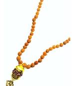 Raviour Lifestyle Mahadev Shiva Om Rudraksha Pendant With Rudraksha Mala For Mahadev Blessing 