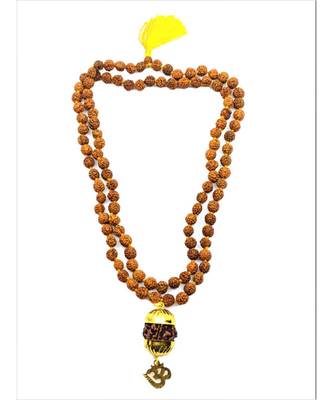 Raviour Lifestyle Mahadev Shiva Om Rudraksha Pendant With Rudraksha Mala For Mahadev Blessing  1