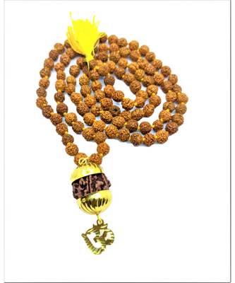 Raviour Lifestyle Mahadev Shiva Om Rudraksha Pendant With Rudraksha Mala For Mahadev Blessing  1