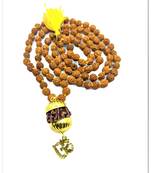 Raviour Lifestyle Mahadev Shiva Om Rudraksha Pendant With Rudraksha Mala For Mahadev Blessing 