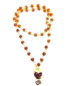 Raviour Lifestyle Mahadev Shiva Om Rudraksha Pendant With Rudraksha Capmala For Mahadev Blessing 