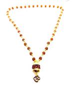 Raviour Lifestyle Mahadev Shiva Om Rudraksha Pendant With Rudraksha Capmala For Mahadev Blessing 