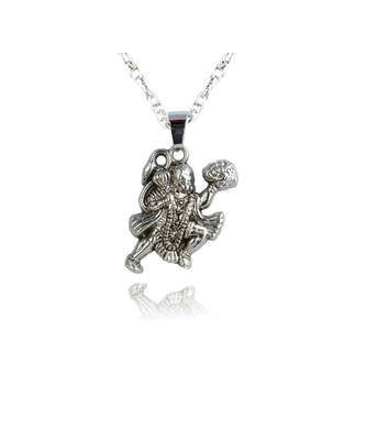 Raviour Lifestyle Hanuman ji silver pendant for gaining blessings of hanuman ji 1