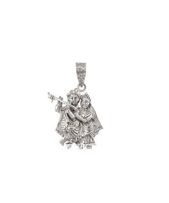 Raviour Lifestyle Radha krishna silver pendant 1