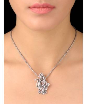 Raviour Lifestyle Radha krishna silver pendant 1