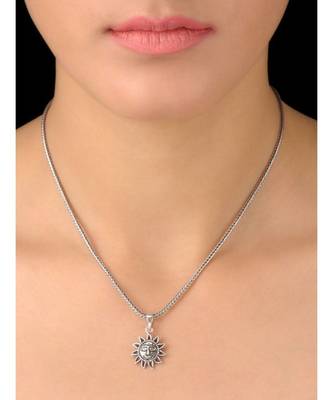 Raviour Lifestyle Surya sun silver locket for gaining power of sun 1