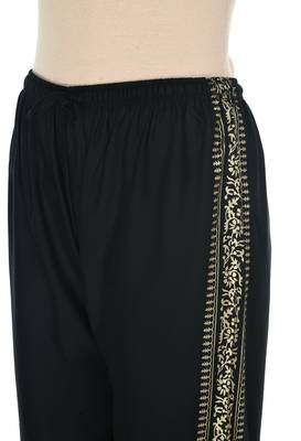 Black  Rayon Gold Printed Stitched   Palazzo 3