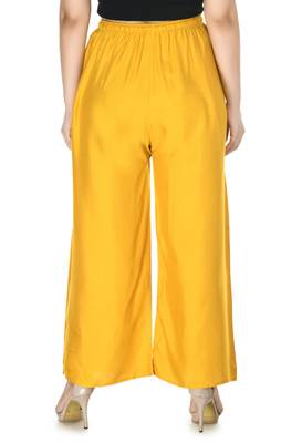 Mustard  Rayon Plain Stitched   Palazzo 2