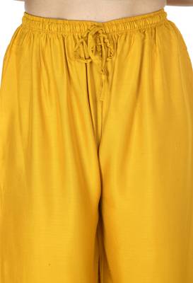 Mustard  Rayon Plain Stitched   Palazzo 3