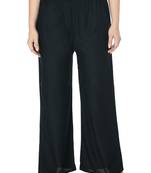 Black  Rayon Plain Stitched   Palazzo