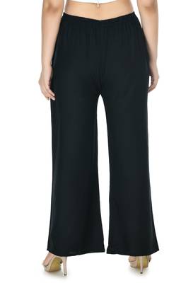 Black  Rayon Plain Stitched   Palazzo 2