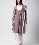 Brown Rayon Printed stitched  women kurti