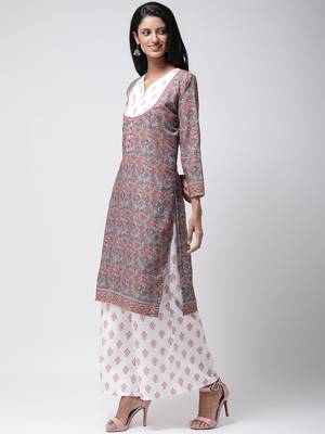 Brown Rayon Printed stitched  women kurti 2