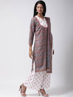 Brown Rayon Printed stitched  women kurti 3