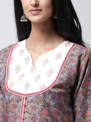 Brown Rayon Printed stitched  women kurti 5