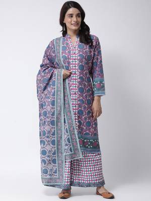 Purple Rayon Printed stitched  women kurti 1