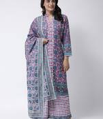 Purple Rayon Printed stitched  women kurti