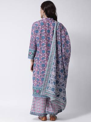 Purple Rayon Printed stitched  women kurti 5