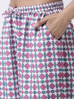 Purple Rayon Printed stitched  women kurti 7