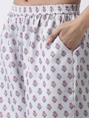 Beige Rayon Printed stitched  women kurti 7