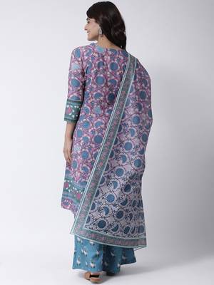 Purple Rayon Printed stitched  women kurti 5