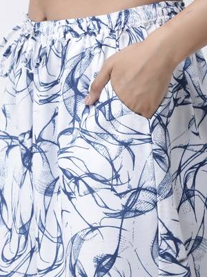 Blue Rayon Printed stitched  women kurti 7