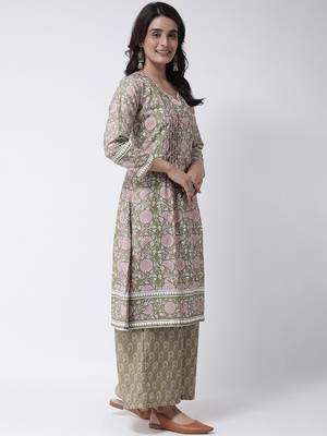 Yellow Rayon Printed stitched  women kurti 4