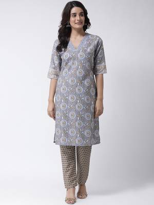 Grey Rayon Printed stitched  women kurti 2
