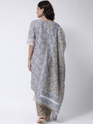 Grey Rayon Printed stitched  women kurti 5