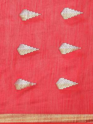 Pink Colored Art Silk Handloom Saree with an unstitched Blouse Piece 3