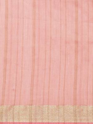 Pink Colored Dobby Handloom Saree with an unstitched Blouse Piece 3