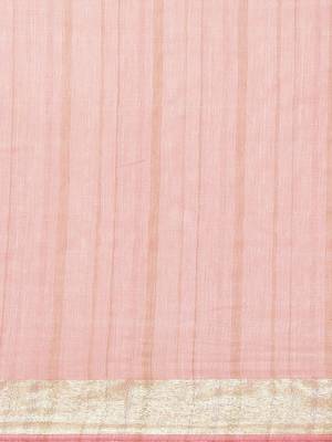 Pink Colored Dobby Handloom Saree with an unstitched Blouse Piece 5