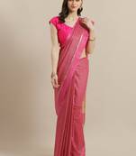 Pink Colored Dobby Handloom Saree with an unstitched Blouse Piece