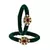 Brass And Acrylic Bangles Color-Dark Green