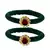 Brass And Acrylic Bangles Color-Dark Green