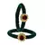 Brass And Acrylic Bangles Color-Dark Green