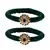 Brass And Acrylic Bangles Color-Dark Green