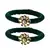 Brass And Acrylic Bangles Color-Dark Green