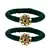 Brass And Acrylic Bangles Color-Dark Green