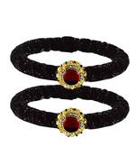 Brass And Acrylic Bangles Color-Black