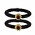 Brass And Acrylic Bangles Color-Black