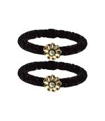 Brass And Acrylic Bangles Color-Black