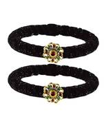 Brass And Acrylic Bangles Color-Black