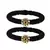 Brass And Acrylic Bangles Color-Black