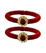 Brass And Acrylic Bangles Color-Red