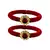 Brass And Acrylic Bangles Color-Red