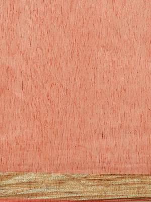 Peach Colored Dobby Handloom Saree with an unstitched Blouse Piece 3