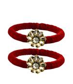 Brass And Acrylic Bangles Color-Red